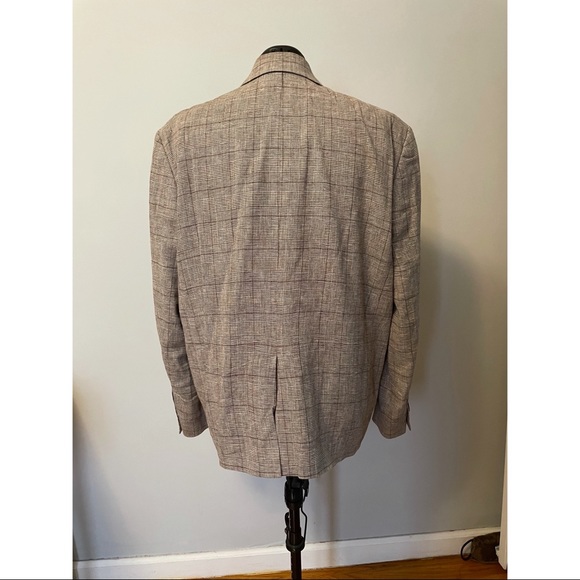Asos Brown Linen Oversized Double Breasted Blazer - Picture 3 of 5